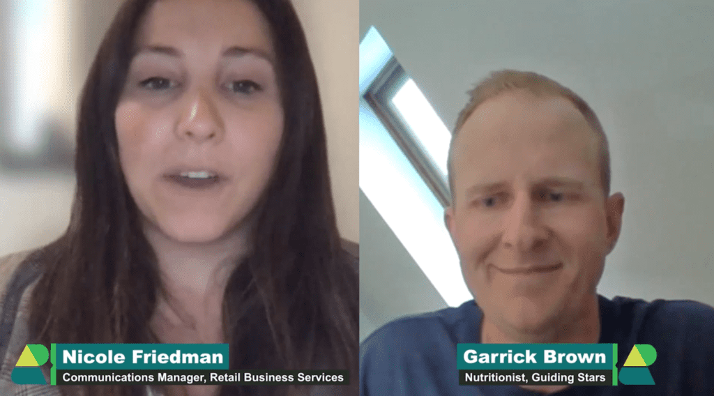 Screenshot of Nicole Friedman and Garrick Brown on a video call