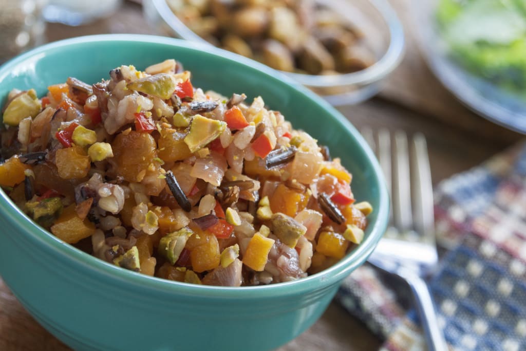 Wild Rice With Dried Apricots & Pistachios