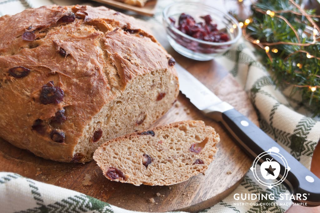Cranberry Spice No-knead Bread